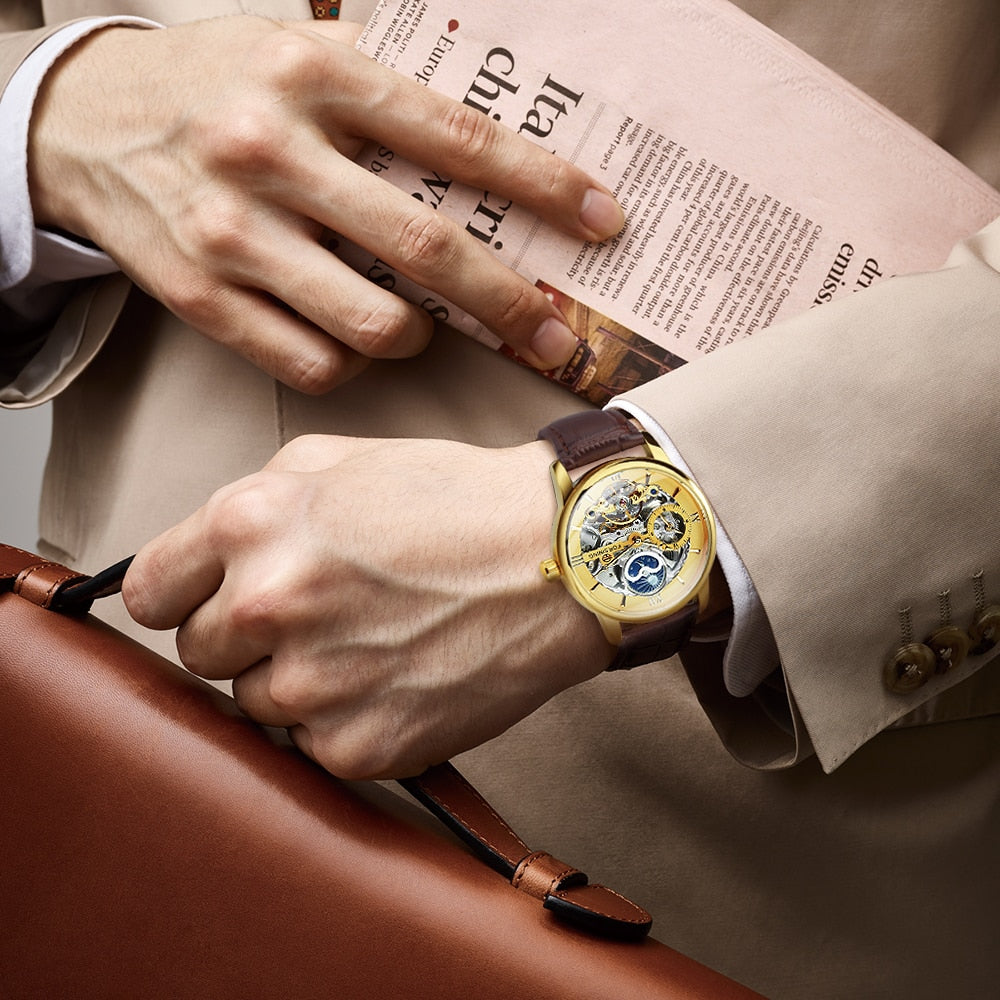 Forsining - Montre squelette pour hommes