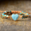 Bracelet coeur en amazonite naturelle