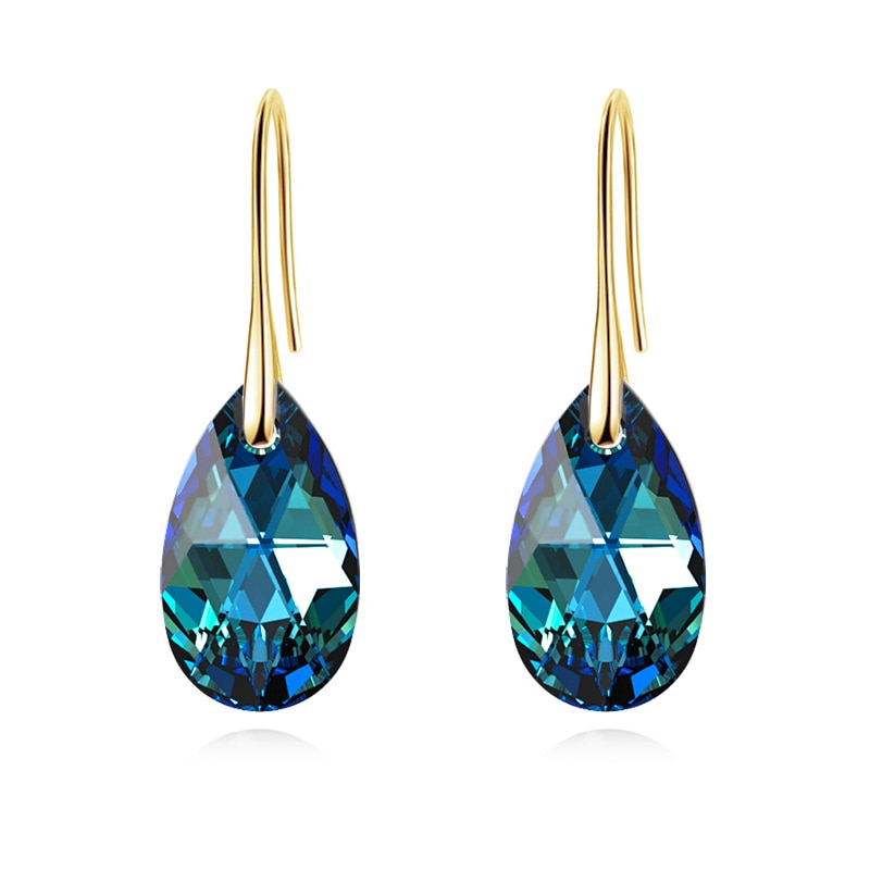 Boucles d'oreilles en cristal en forme de goutte d'eau