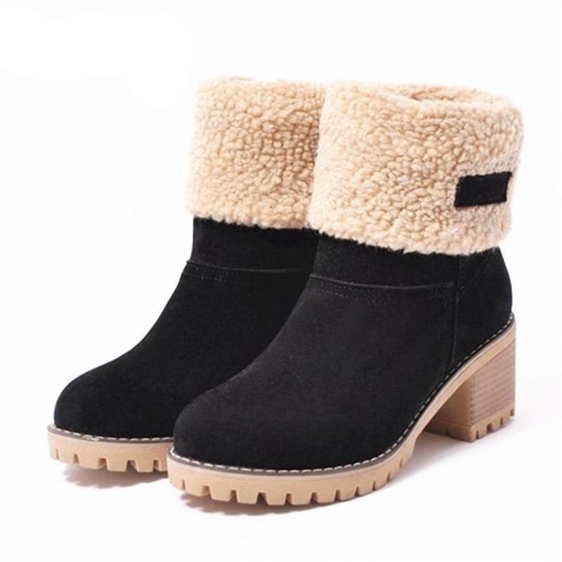 Bottes de neige chaudes en fourrure d&#39;hiver