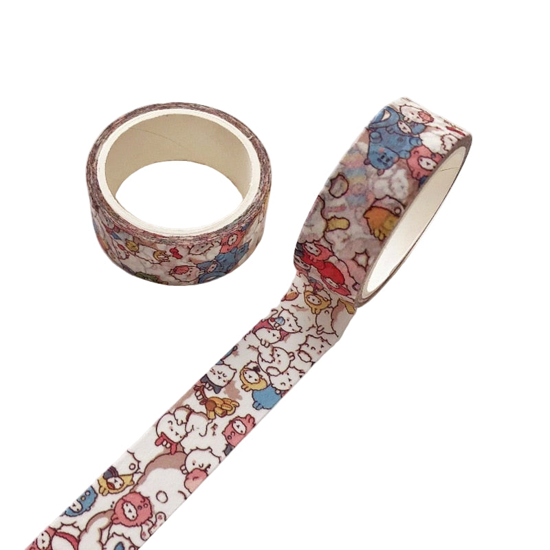 Washi Tape décoratif Kawaii (lot de 5)