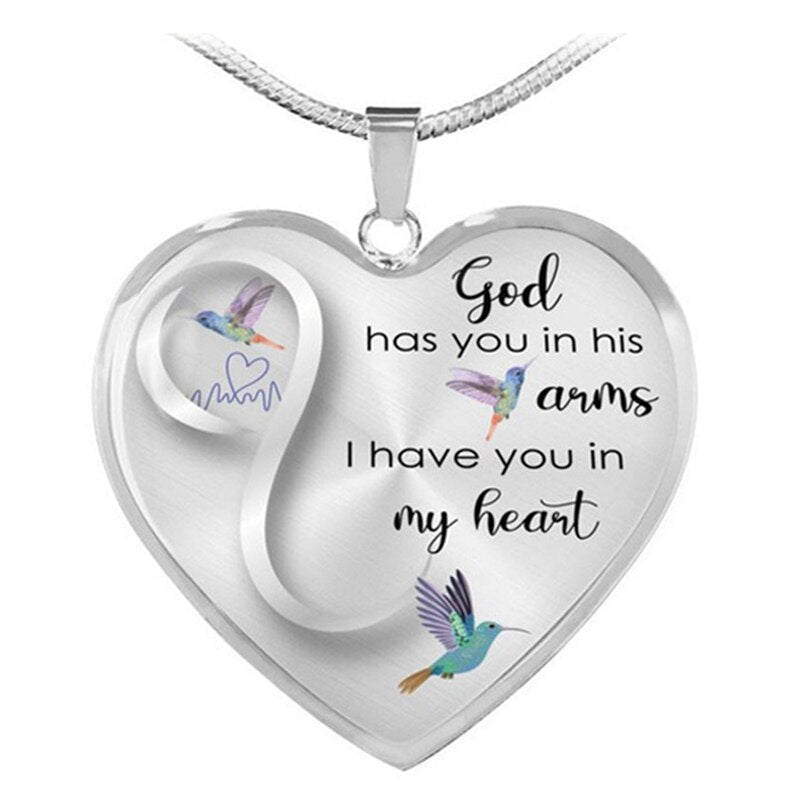 Dieu vous a dans ses bras Collier colibri