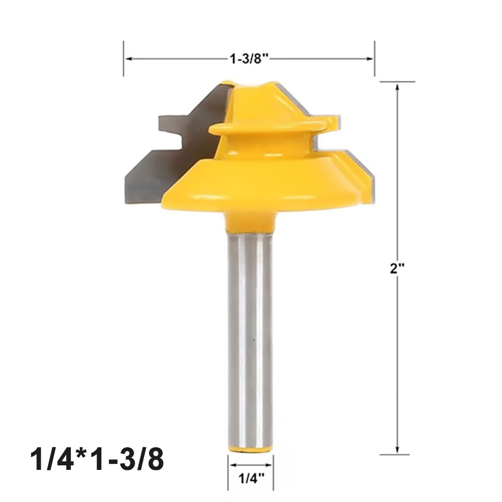 Mèche de toupie à onglet verrouillée à 45