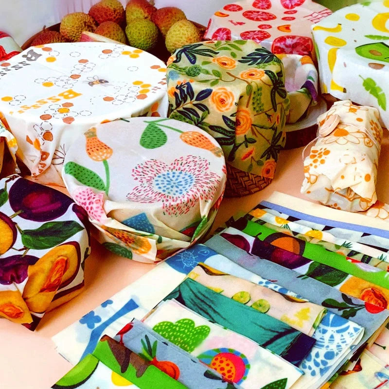 Emballages alimentaires en cire d'abeille - Lot de 3