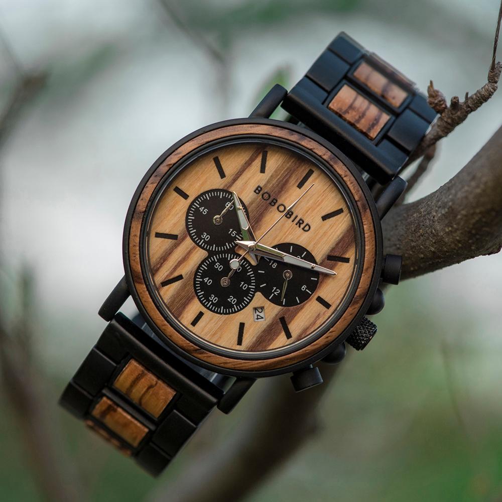 Montre de luxe en bois pour hommes