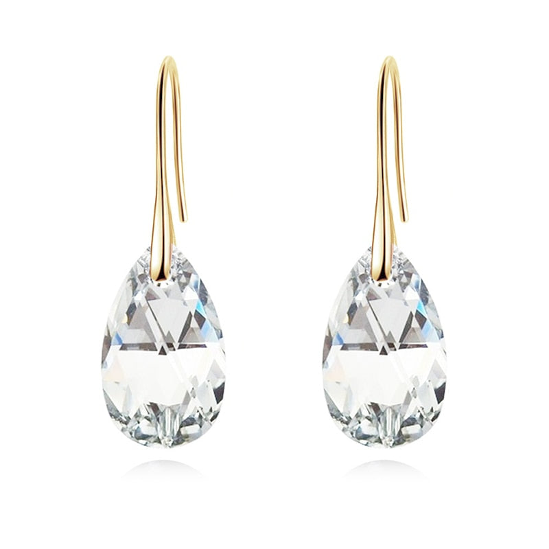 Boucles d'oreilles en cristal en forme de goutte d'eau