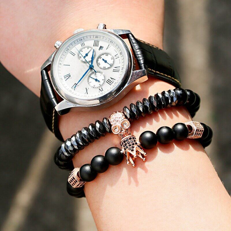 Bracelet en pierre d'onyx