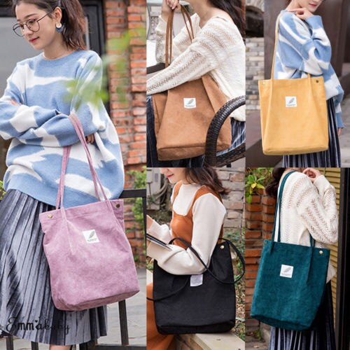 Sac fourre-tout en velours côtelé