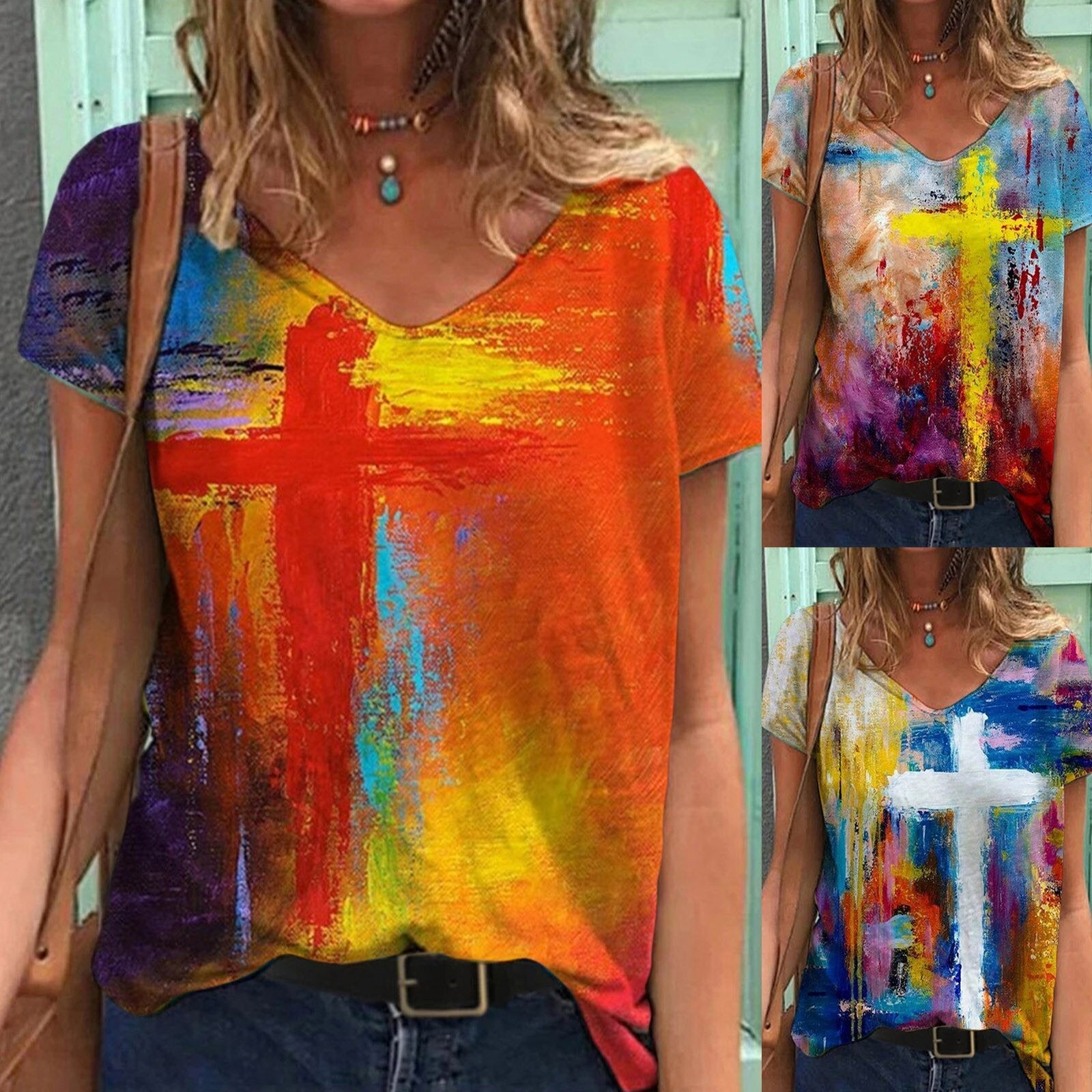 T-shirts graphiques Vintage Cross