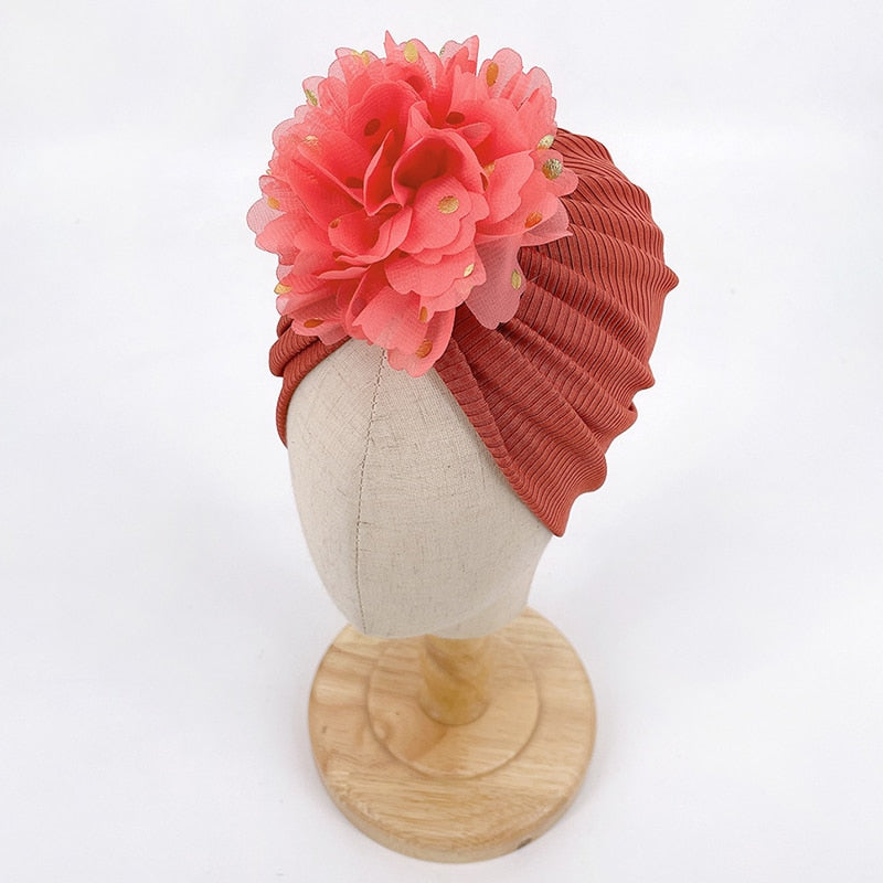 Chapeau turban à volants pour bébé