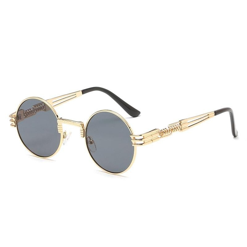 Lunettes de soleil Steampunk rondes en métal