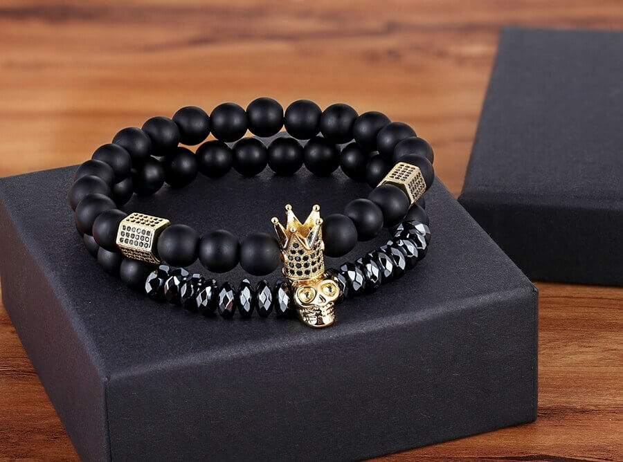 Bracelet en pierre d'onyx