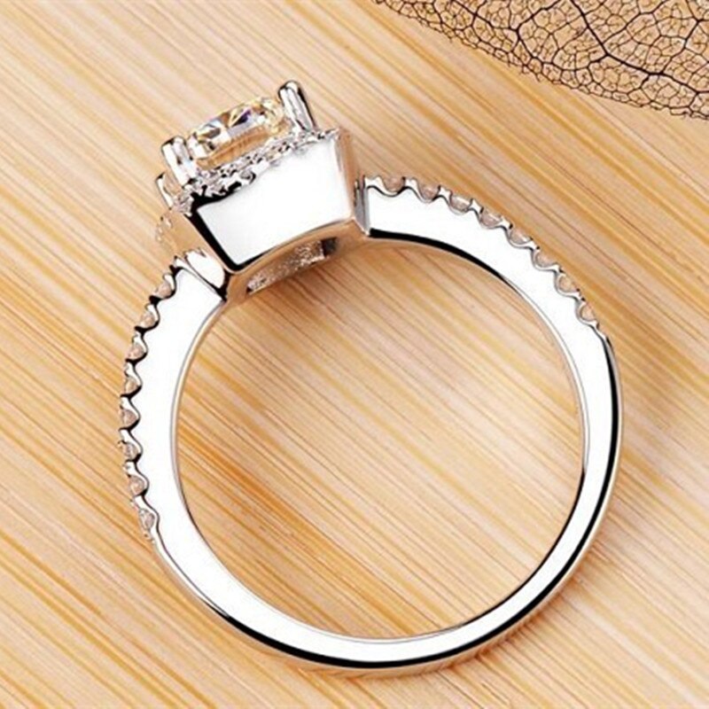 Bague de promesse carrée midi