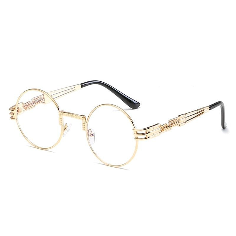 Lunettes de soleil Steampunk rondes en métal