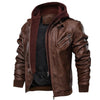 Veste de moto en faux cuir pour hommes