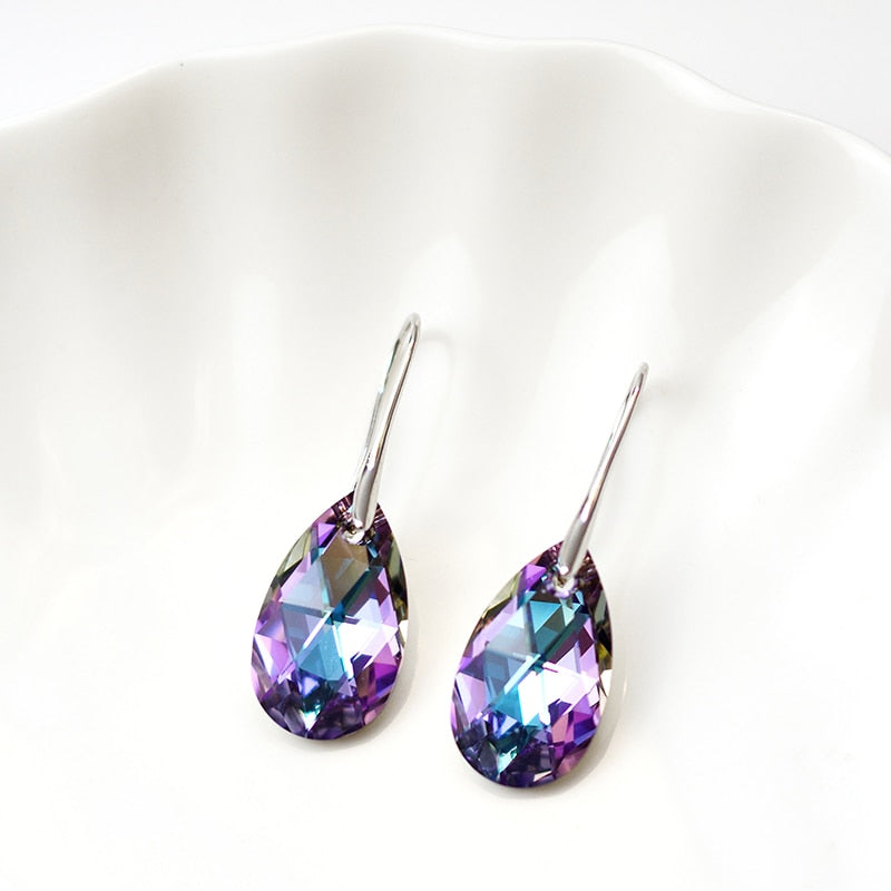 Boucles d'oreilles en cristal en forme de goutte d'eau