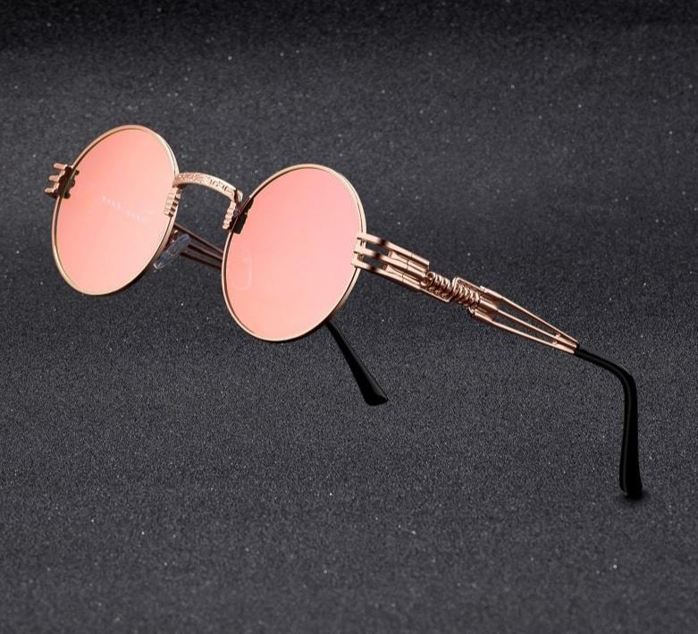 Lunettes de soleil Steampunk rondes en métal