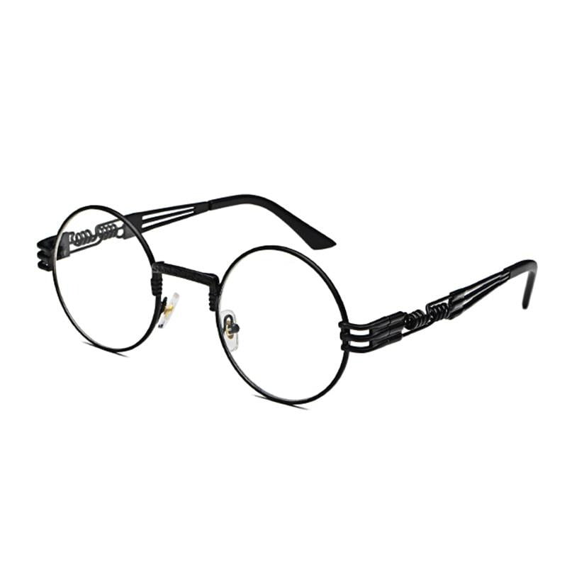 Lunettes de soleil Steampunk rondes en métal