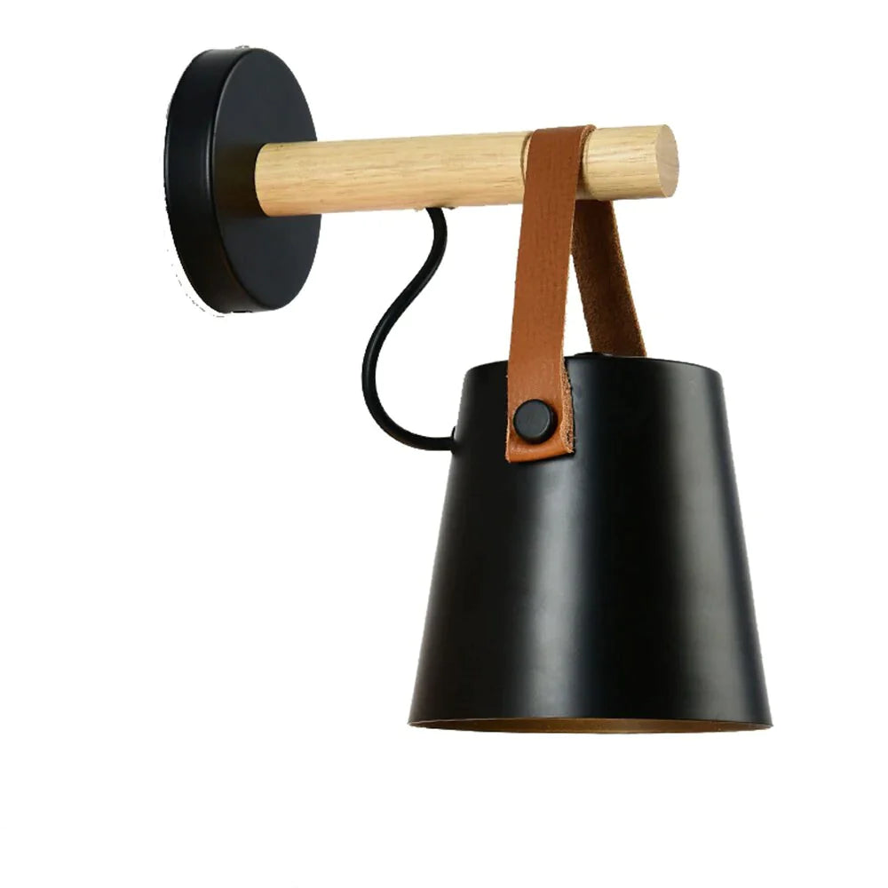 Lampe murale nordique en bois