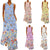 Robe longue sans manches à imprimé papillon