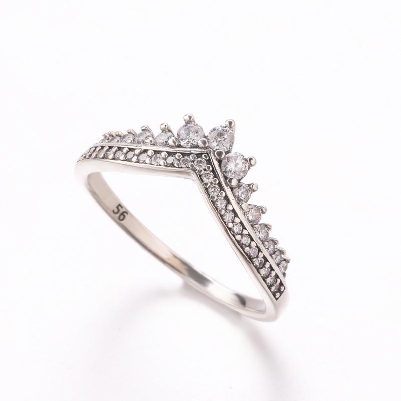 Bague en argent sterling en forme de V