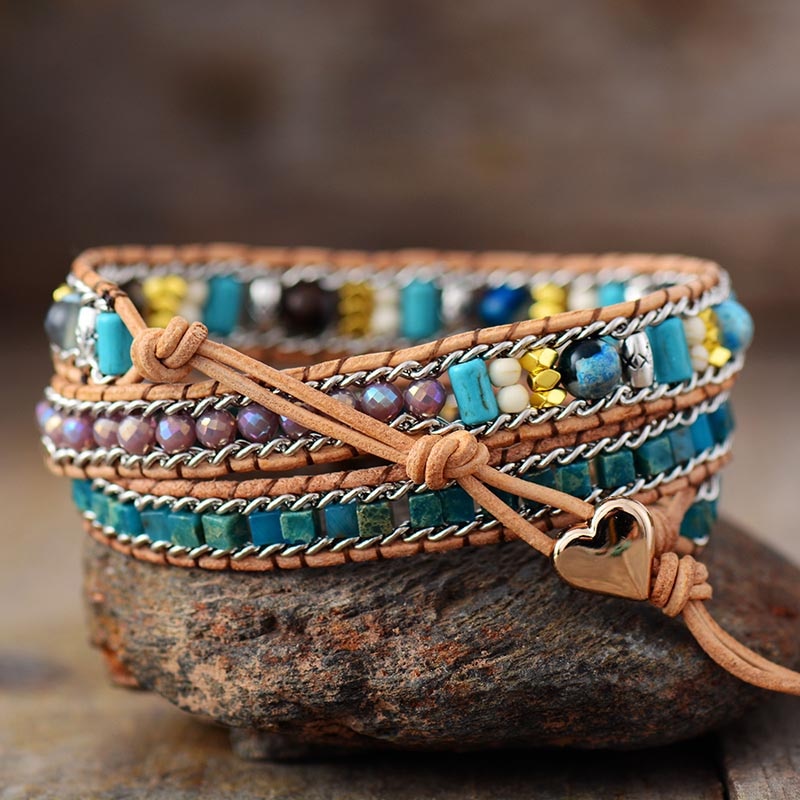 Bracelet enveloppant Opal Heart