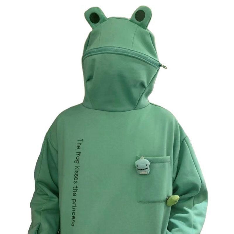Sweat à capuche grenouille à fermeture éclair