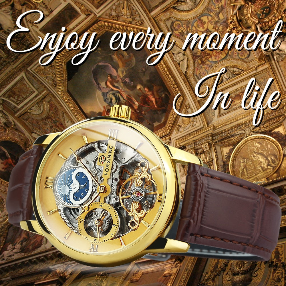 Forsining - Montre squelette pour hommes