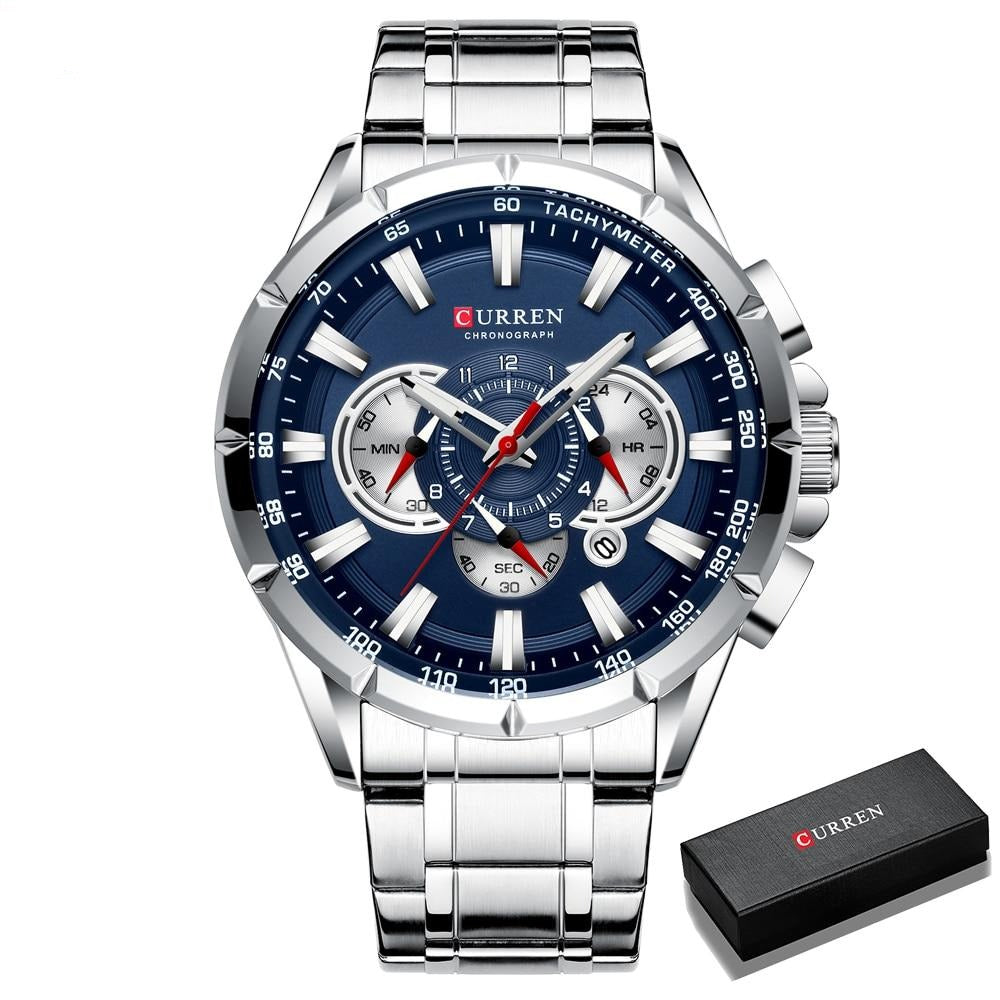 Curren 3 Cadrans Chronographe Montre-bracelet de luxe