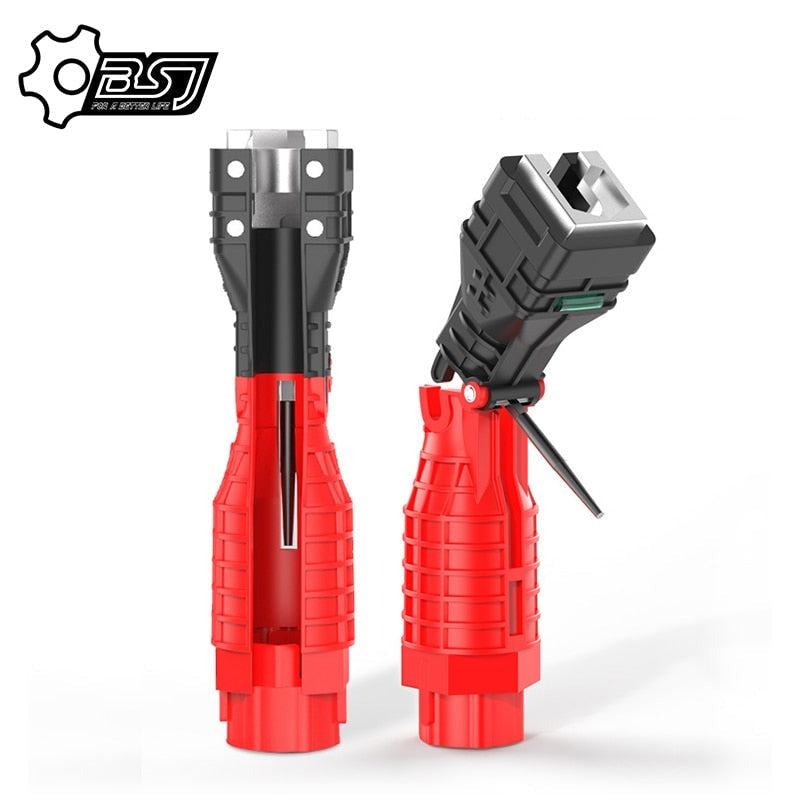 Clé à pipe pliable 18-en-1 pour tuyaux d'eau