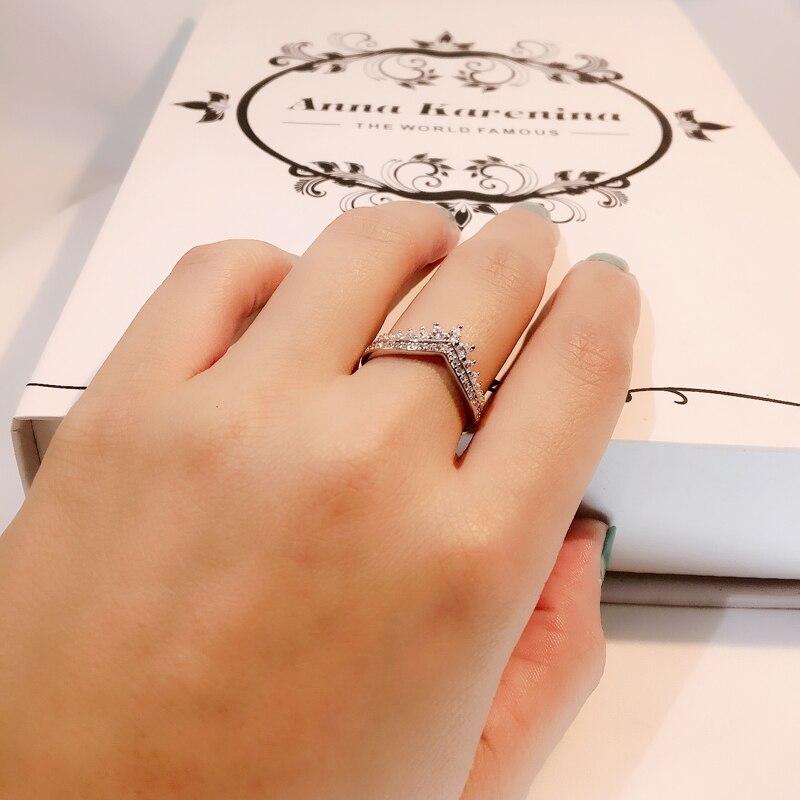 Bague en argent sterling en forme de V