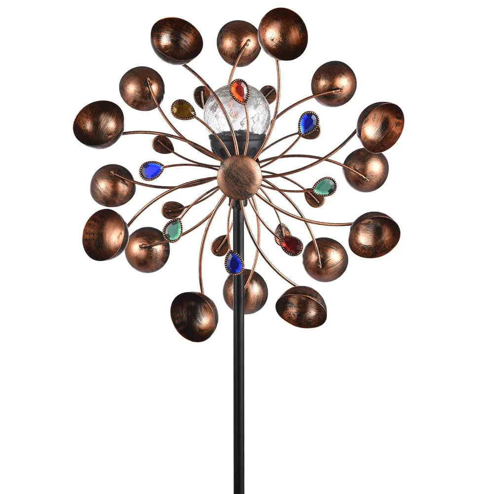 Moulin à vent à boule de verre à énergie solaire