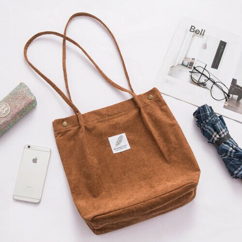 Sac fourre-tout en velours côtelé