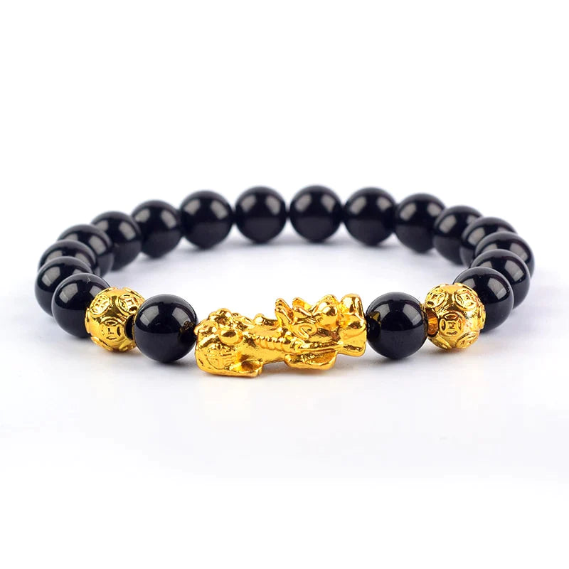 Bracelet Feng Shui en Obisidian noir