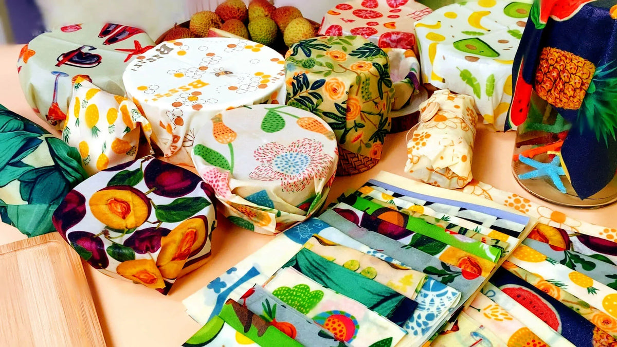 Emballages alimentaires en cire d'abeille - Lot de 3