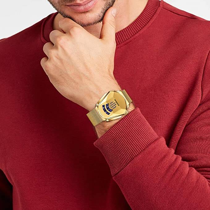 Montre-bracelet à quartz étanche style diamant