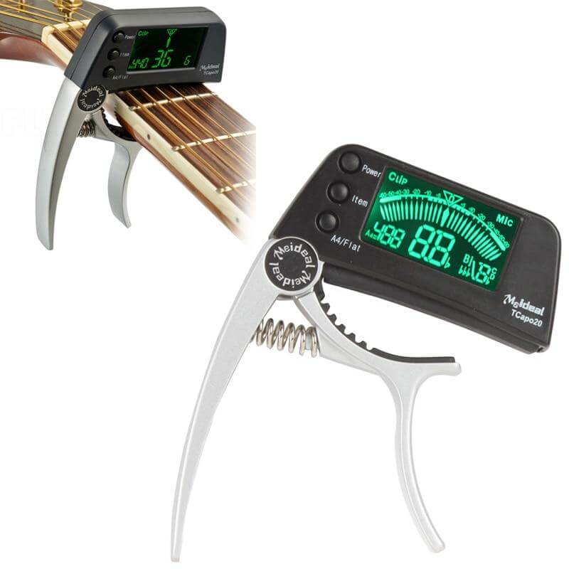 Capo et accordeur pour guitare 2-en-1