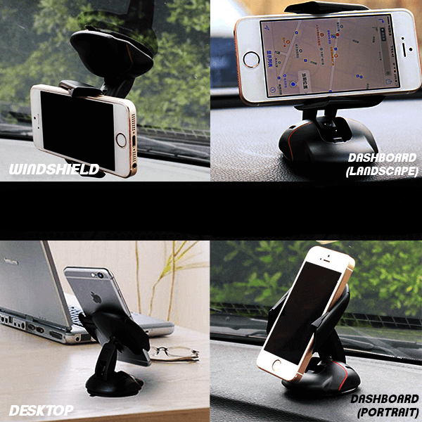 Support de téléphone pour voiture transformable à 360