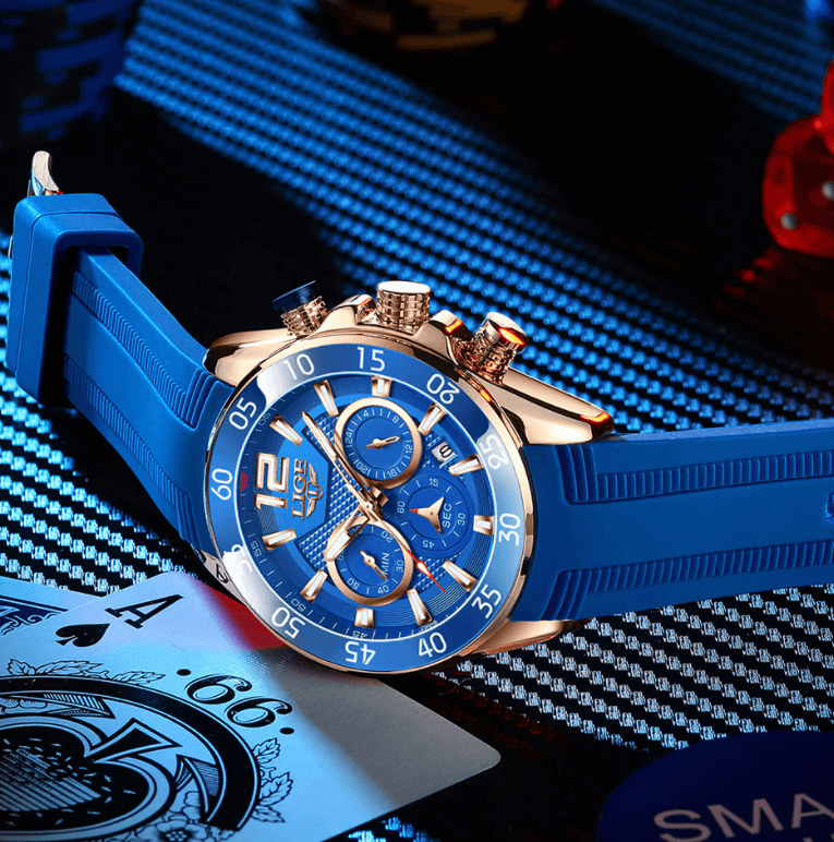 LIGE Montre sportive chronographe de luxe