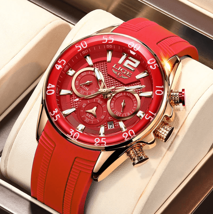 LIGE Montre sportive chronographe de luxe