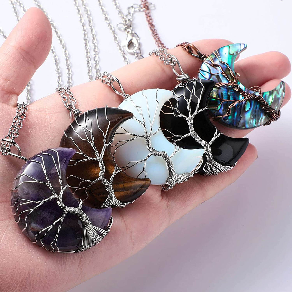 Collier demi-lune Arbre de vie