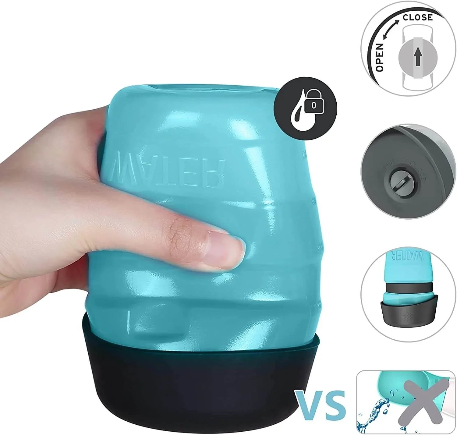 Bouteille d'eau pliable pour chien