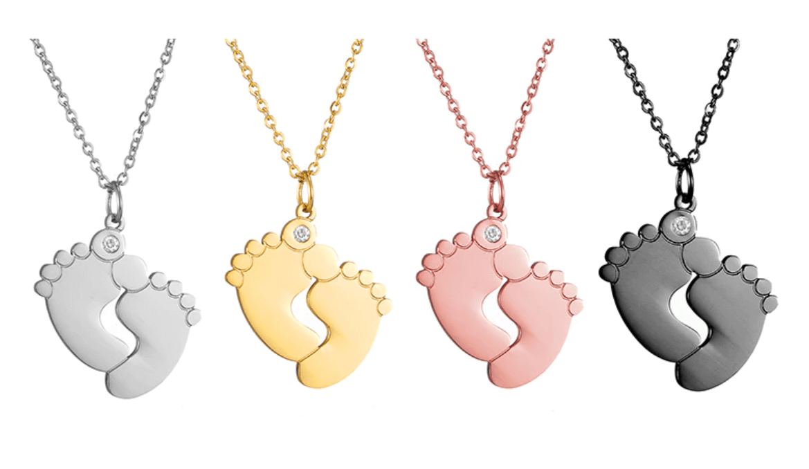 Collier de pieds de bébé personnalisé