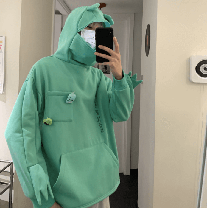 Sweat à capuche grenouille à fermeture éclair