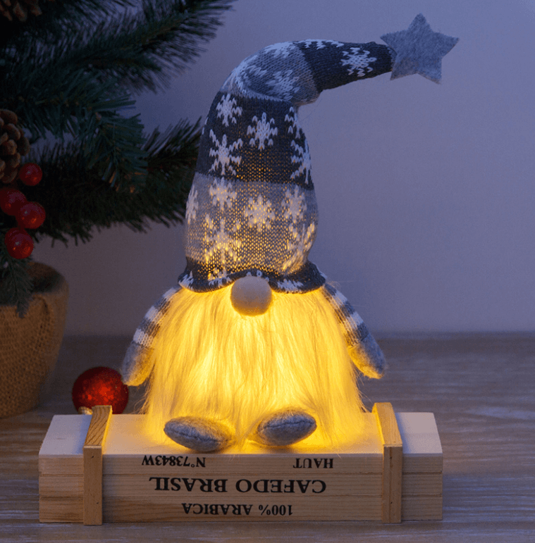 Gnome de Noël illuminé