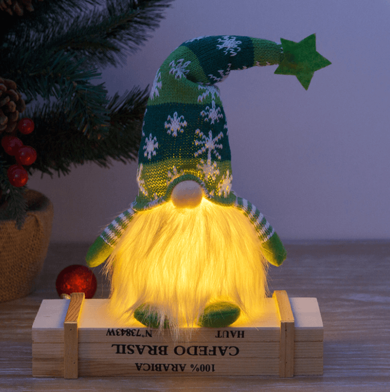 Gnome de Noël illuminé