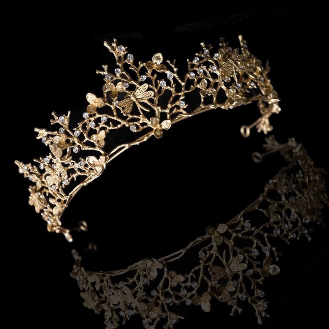 Couronne de cueilleur de bois libellule d'or