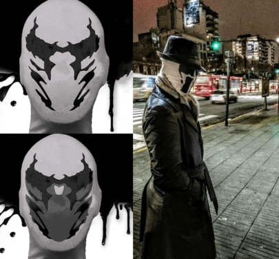 Masque de Rorschach à taches d'encre animé