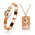 Ensemble :  bracelet + collier "VOUS ÊTES LA CLÉ DE MON CŒUR"