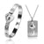 Ensemble :  bracelet + collier "VOUS ÊTES LA CLÉ DE MON CŒUR"